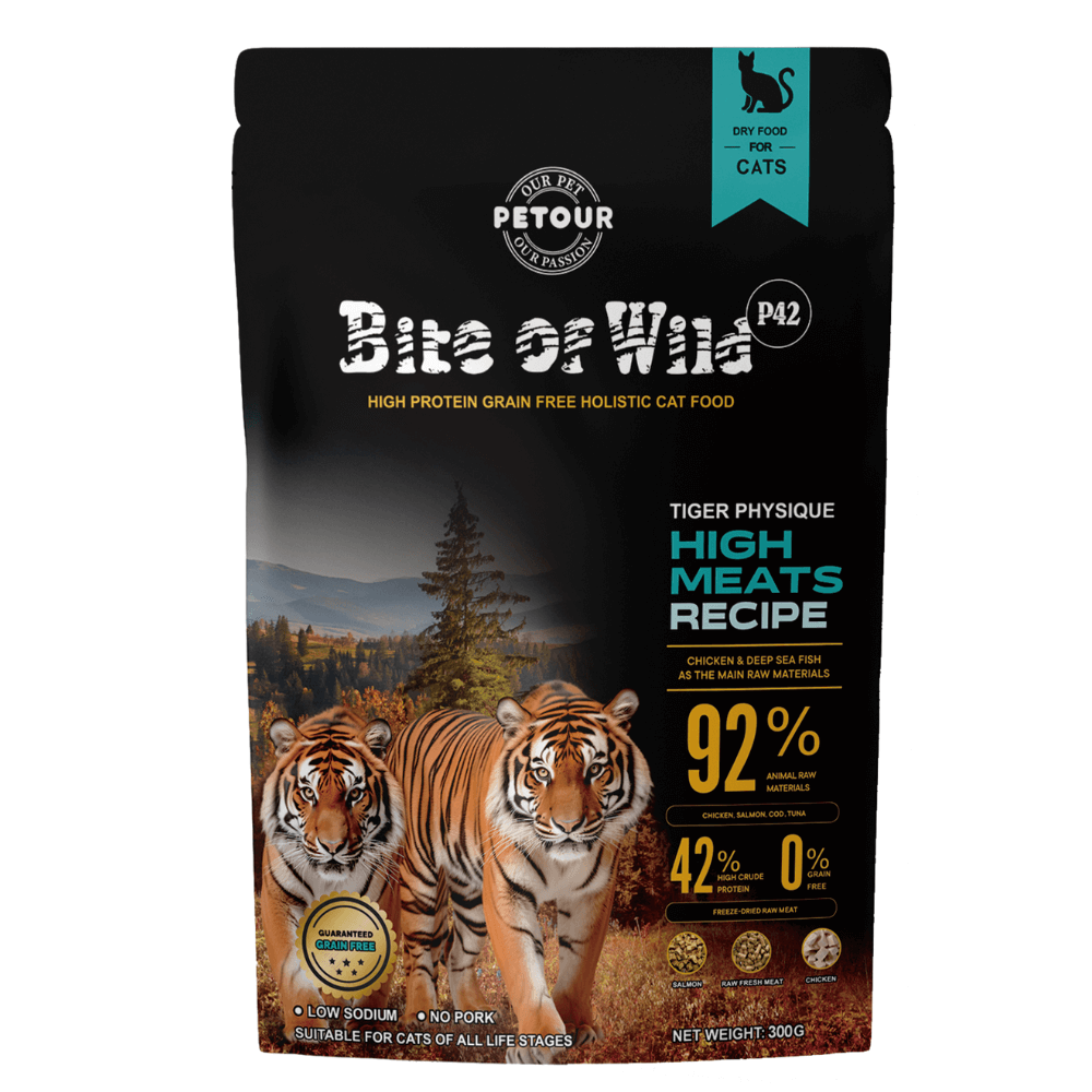 อาหารแมวผสมฟรีซดราย BITE OF WILD สูตร P42 HOLISTIC GRAIN FREE รสไก่และปลาทะเลน้ำลึก 300 กรัม_0